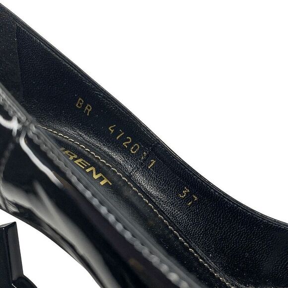 Saint Laurent Opyum 110 YSL Pumps EU 37 US 7 Black Patent Pointed High Heels - Picture 11 of 11